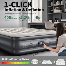 Load image into Gallery viewer, OlarHike Air Mattress Queen with Built in Pump, Inflatable Mattress Blow up Mattress, 18" Colchones Inflables Foldable Air Bed for Guest &amp; Home, Ideal for Camping, 700lbs