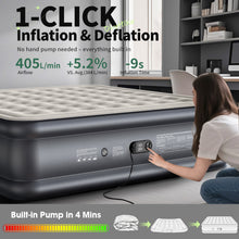 Load image into Gallery viewer, OlarHike King Size Air Mattress with Built-in Pump, 18" Extra-Wide Raised Inflatable Air Bed for Home and Guests, Heavy-Duty Support for 2-4 Sleepers Up to 750 lbs