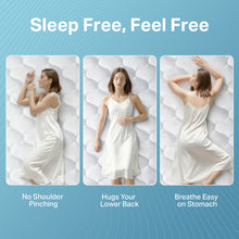 Load image into Gallery viewer, Ophanie 4-inch Dual Layer Mattress Topper with Mattress Pad Cover, 2&quot; Gel Memory Foam and 2&quot; Down Alternative Pillow Top - Medium Support, Deep-Pocket Skirt, Cooling