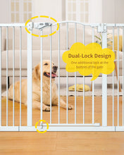 Load image into Gallery viewer, InnoTruth 29-39.6&quot; Baby Gate for Pets, Auto Close Both Sides Dog Gate with One-Hand Opening, 30&quot; Tall Safety Gates for Stairs, Hallways, Bedrooms, Wall Pressure Mount No Drill, White