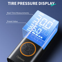 Load image into Gallery viewer, Ophanie Cordless Portable Tire Inflator - 160 PSI, 4000mAh, Air Pump for Car Tires, Bike, Bicycle, Motorcycles, Electric Pump with LED Light &amp; Digital Pressure Gauge