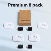 Load image into Gallery viewer, Veken Cat Water Fountain Filter, Classic 4 Pack Replacement Filters &amp; 4 Pack Replacement Pre-Filter Sponges for 50oz, 84oz, 95oz or 108oz Automatic Pet Fountain Dog Water Dispenser