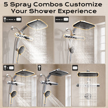 Load image into Gallery viewer, Veken 12" Rain Shower Head with Handheld,3-in-1 High Pressure Shower Combo,Chrome