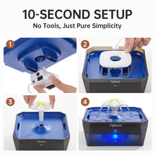 Load image into Gallery viewer, Ophanie 50oz Small Pet-Friendly Cat Water Fountain with Quiet Pump, Easy to Clean &amp; Assemble, Mini Pet Water Dispenser for Cats, Dogs and Small Animals, Blue