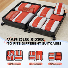 Load image into Gallery viewer, OlarHike 10 Set Compression Packing Cubes for Travel Essentials,Compressible Expandable Space Saver Bags for Organizing Clothes,Luggage Suitcase Garment Bags with Over 1000 pcs Mesh Holes(Orange)