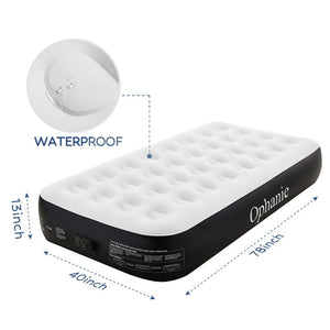 Ophanie 13 inch Twin/Queen Size Air Mattress with Built-in-Pump,Black