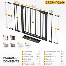 Load image into Gallery viewer, Cumbor 29.7-40.6" Baby Gate for Stairs, Mom's Choice Awards Winner-Dog Gate for Doorways, Pressure Mounted Auto-Close Pet Gates for Dogs Indoor, Safety Child Gate with Easy Walk Thru Door, Black