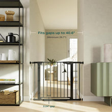 Load image into Gallery viewer, Cumbor 29.7-40.6" Baby Gate for Stairs, Mom's Choice Awards Winner-Dog Gate for Doorways, Pressure Mounted Auto-Close Pet Gates for Dogs Indoor, Safety Child Gate with Easy Walk Thru Door, Black