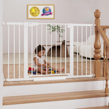 Load image into Gallery viewer, Cumbor 29.7–51.5" Extra Wide Baby Gate for Stairs, Pressure-Mounted Dog Gates for Doorways &amp; Hallways, Auto-Close Walk-Through, No-Trip Design, Child Proof Safety, Dog/Pet Gate for Indoor Use, White