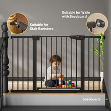 Load image into Gallery viewer, Cumbor 29.7–51.5" Extra Wide Baby Gate for Stairs, Pressure-Mounted Dog Gates for Doorways &amp; Hallways, Auto-Close Walk-Through, No-Trip Design, Child Proof Safety, Dog/Pet Gate for Indoor Use, Black
