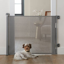 Load image into Gallery viewer, Retractable Baby Gates, Mesh Pet Gate 33&quot; Tall, Extends to 55&quot; Wide,Gray