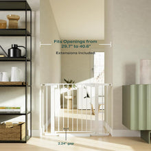 Load image into Gallery viewer, Cumbor 29.7-40.6" Baby Gate for Stairs, Mom's Choice Awards Winner-Dog Gate for Doorways, Pressure Mounted Auto-Close Pet Gates for Dogs Indoor, Safety Child Gate with Easy Walk Thru Door, White