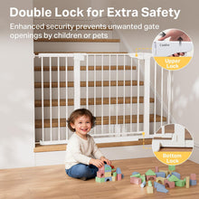 Load image into Gallery viewer, Cumbor 29.7–51.5" Extra Wide Baby Gate for Stairs, Pressure-Mounted Dog Gates for Doorways &amp; Hallways, Auto-Close Walk-Through, No-Trip Design, Child Proof Safety, Dog/Pet Gate for Indoor Use, White
