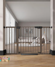 Load image into Gallery viewer, Cumbor 29.7–51.5" Extra Wide Baby Gate for Stairs, Pressure-Mounted Dog Gates for Doorways &amp; Hallways, Auto-Close Walk-Through, No-Trip Design, Child Proof Safety, Dog/Pet Gate for Indoor Use, Brown