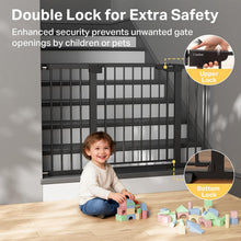Load image into Gallery viewer, Cumbor 29.7–51.5" Extra Wide Baby Gate for Stairs, Pressure-Mounted Dog Gates for Doorways &amp; Hallways, Auto-Close Walk-Through, No-Trip Design, Child Proof Safety, Dog/Pet Gate for Indoor Use, Black