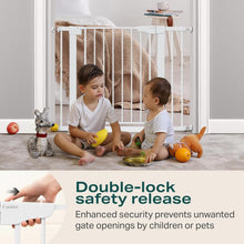 Load image into Gallery viewer, Cumbor 29.7-40.6" Baby Gate for Stairs, Mom's Choice Awards Winner-Dog Gate for Doorways, Pressure Mounted Auto-Close Pet Gates for Dogs Indoor, Safety Child Gate with Easy Walk Thru Door, White