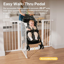 Load image into Gallery viewer, Cumbor 29.7–51.5" Extra Wide Baby Gate for Stairs, Pressure-Mounted Dog Gates for Doorways &amp; Hallways, Auto-Close Walk-Through, No-Trip Design, Child Proof Safety, Dog/Pet Gate for Indoor Use, White