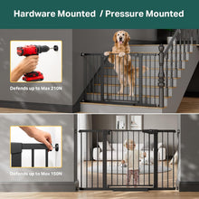 Load image into Gallery viewer, Cumbor 29.7–51.5" Extra Wide Baby Gate for Stairs, Pressure-Mounted Dog Gates for Doorways &amp; Hallways, Auto-Close Walk-Through, No-Trip Design, Child Proof Safety, Dog/Pet Gate for Indoor Use, Black