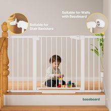 Load image into Gallery viewer, Cumbor 29.7–51.5" Extra Wide Baby Gate for Stairs, Pressure-Mounted Dog Gates for Doorways &amp; Hallways, Auto-Close Walk-Through, No-Trip Design, Child Proof Safety, Dog/Pet Gate for Indoor Use, White