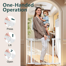 Load image into Gallery viewer, Cumbor 29.7-40.6" Baby Gate for Stairs, Mom's Choice Awards Winner-Dog Gate for Doorways, Pressure Mounted Auto-Close Pet Gates for Dogs Indoor, Safety Child Gate with Easy Walk Thru Door, White