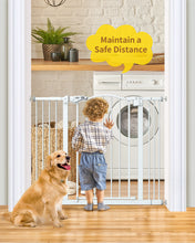 Load image into Gallery viewer, InnoTruth 29-39.6&quot; Baby Gate for Pets, Auto Close Both Sides Dog Gate with One-Hand Opening, 30&quot; Tall Safety Gates for Stairs, Hallways, Bedrooms, Wall Pressure Mount No Drill, White