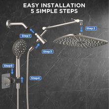 Load image into Gallery viewer, Veken Starlight 11.8" High Pressure Shower Head with Handheld, Easy Install