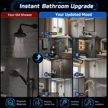Load image into Gallery viewer, Veken 12" Rain Shower Head with Handheld,High Pressure Power Wash,Magnetic | Starlight,Dual Shower Heads Combo,8-Mode Hand Held Spray with Hose,Double Detachable Rainfall Showerhead,Bathroom Accessories