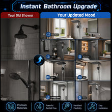 Load image into Gallery viewer, Veken 14" Luxurious Shower Head with Handheld,Full Body Coverage,Power Wash | Magnetic Hand Held,Dual Rain Shower Heads Combo,Large Rainfall,Double Detachable Showerhead,Ducha Para Shower,Chrome,Sliver
