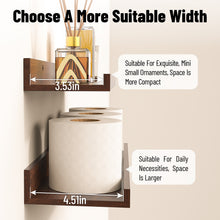 Load image into Gallery viewer, BAYKA 15.7x4.13" Floating Shelves for Wall,Room Decor,Raised Lip,6 Pack Wooden Picture Ledge, Lego Display, Bookshelf, Trinkets, Perfume, Storage in Bedroom,Bathroom,Living Room,Kids Room,Brown