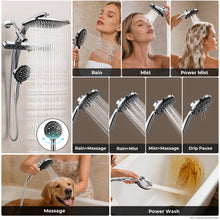 Load image into Gallery viewer, Veken 12" Rain Shower Head with Handheld,3-in-1 High Pressure Shower Combo,Chrome