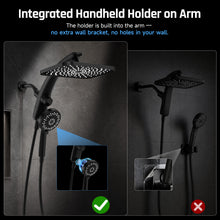 Load image into Gallery viewer, Ophanie 12-inch Coverage High Pressure Rain Shower Head Combo with Magnetic Handheld Shower Heads, Wide Rainfall &amp; 8 Modes Showerhead, Dual Anti-Clog Nozzles for Ultimate Experience