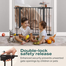 Load image into Gallery viewer, Cumbor 29.7-40.6" Baby Gate for Stairs, Mom's Choice Awards Winner-Dog Gate for Doorways, Pressure Mounted Auto-Close Pet Gates for Dogs Indoor, Safety Child Gate with Easy Walk Thru Door, Black