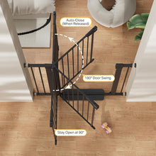 Load image into Gallery viewer, Cumbor 29.7-40.6" Baby Gate for Stairs, Mom's Choice Awards Winner-Dog Gate for Doorways, Pressure Mounted Auto-Close Pet Gates for Dogs Indoor, Safety Child Gate with Easy Walk Thru Door, Black