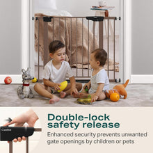 Load image into Gallery viewer, Cumbor 29.7-40.6" Baby Gate for Stairs, Mom's Choice Awards Winner-Dog Gate for Doorways, Pressure Mounted Auto-Close Pet Gates for Dogs Indoor, Safety Child Gate with Easy Walk Thru Door, Brown