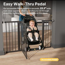 Load image into Gallery viewer, Cumbor 29.7–51.5" Extra Wide Baby Gate for Stairs, Pressure-Mounted Dog Gates for Doorways &amp; Hallways, Auto-Close Walk-Through, No-Trip Design, Child Proof Safety, Dog/Pet Gate for Indoor Use, Black