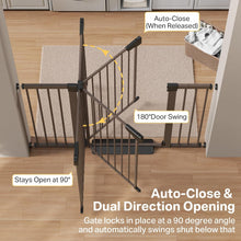 Load image into Gallery viewer, Cumbor 29.7–51.5" Extra Wide Baby Gate for Stairs, Pressure-Mounted Dog Gates for Doorways &amp; Hallways, Auto-Close Walk-Through, No-Trip Design, Child Proof Safety, Dog/Pet Gate for Indoor Use, Brown