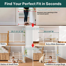 Load image into Gallery viewer, Cumbor 29.7–51.5" Extra Wide Baby Gate for Stairs, Pressure-Mounted Dog Gates for Doorways &amp; Hallways, Auto-Close Walk-Through, No-Trip Design, Child Proof Safety, Dog/Pet Gate for Indoor Use, White