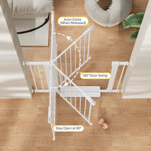 Load image into Gallery viewer, Cumbor 29.7-40.6" Baby Gate for Stairs, Mom's Choice Awards Winner-Dog Gate for Doorways, Pressure Mounted Auto-Close Pet Gates for Dogs Indoor, Safety Child Gate with Easy Walk Thru Door, White