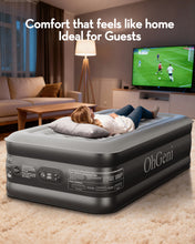Load image into Gallery viewer, OhGeni 20" Twin Air Mattress with Built in Pump, Portable Blow up Mattress, 72Hr Leak-Proof Test Airbed for Guests &amp; Home, Ideal for Single Person, Better to Get up, 300LBS