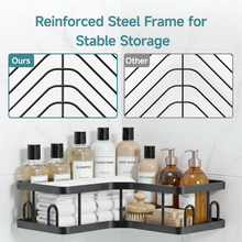Load image into Gallery viewer, Veken Corner Shower Caddy 3-Pack, Advanced Rustproof Design&amp;Stable Storage, Black