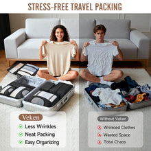 Load image into Gallery viewer, Veken 10 Set/8 Set Packing Cubes for Travel Essentials,Anti-Wrinkle Buckled Suitcase Organizer for Shoe &amp; Toiletry Bag,Carry On Luggage Bag for Airplane &amp; College Dorm Room Accessories,Women Men Gifts