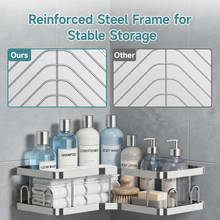 Load image into Gallery viewer, Veken Corner Shower Caddy 3-Pack, Advanced Rustproof Design&amp;Stable Storage, Silver