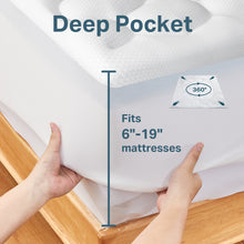 Load image into Gallery viewer, Ophanie 4-inch Dual Layer Mattress Topper with Mattress Pad Cover, 2&quot; Gel Memory Foam and 2&quot; Down Alternative Pillow Top - Medium Support, Deep-Pocket Skirt, Cooling