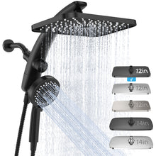 Load image into Gallery viewer, Ophanie 12-inch Coverage High Pressure Rain Shower Head Combo with Magnetic Handheld Shower Heads, Wide Rainfall &amp; 8 Modes Showerhead, Dual Anti-Clog Nozzles for Ultimate Experience