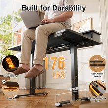 Load image into Gallery viewer, Veken 55-Inch Electric Standing Desk with Drawers, Adjustable Table, Black