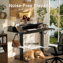 Load image into Gallery viewer, Veken 55-Inch Electric Standing Desk with Drawers, Adjustable Table, Black