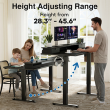 Load image into Gallery viewer, Veken 55-Inch Electric Standing Desk with Drawers, Adjustable Table, Black