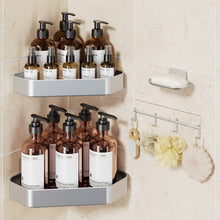 Load image into Gallery viewer, Veken Aluminum Corner Shower Caddy 4-Pack, Never Rust&amp;Large Capacity,Silver