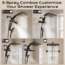 Load image into Gallery viewer, Veken 12" Rain Shower Head with Handheld,3-in-1 High Pressure Shower Combo,Matte Black