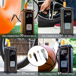 OlarHike Portable Tire Inflator - 160 Psi Digital Pressure Gauge,Air Compressor for Car Tires with Automatic Shutoff ,Emergency LED Light,Cordless and Compact Automotive Pump,Black